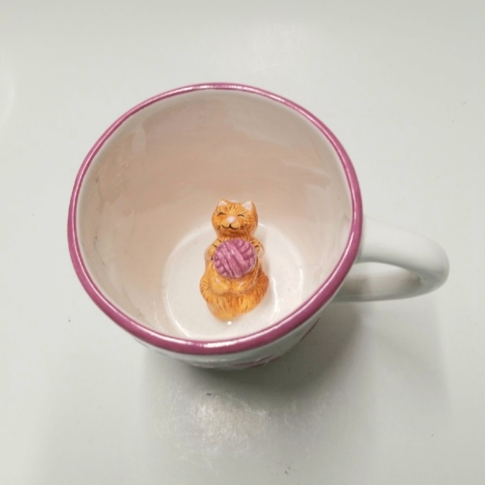 Kitty in the Bottom Vintage Child's Cup Cute Cat‎ Coffee Cup